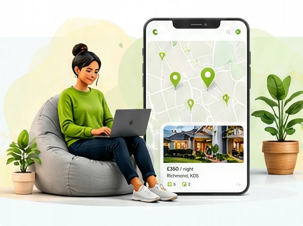 Person browsing rentals on Werent